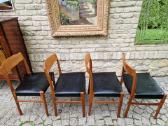Vintažinės Mid Century tikmedžio/odos kėdės - nuotraukos Nr. 2