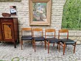 Vintažinės Mid Century tikmedžio/odos kėdės - nuotraukos Nr. 4