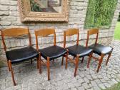 Vintažinės Mid Century tikmedžio/odos kėdės - nuotraukos Nr. 5