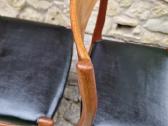 Vintažinės Mid Century tikmedžio/odos kėdės - nuotraukos Nr. 6