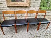 Vintažinės Mid Century tikmedžio/odos kėdės - nuotraukos Nr. 16