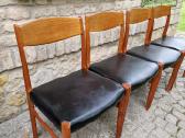 Vintažinės Mid Century tikmedžio/odos kėdės - nuotraukos Nr. 17