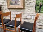 Vintažinės Mid Century tikmedžio/odos kėdės - nuotraukos Nr. 21