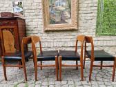Vintažinės Mid Century tikmedžio/odos kėdės - nuotraukos Nr. 26
