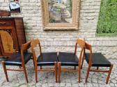 Vintažinės Mid Century tikmedžio/odos kėdės - nuotraukos Nr. 28
