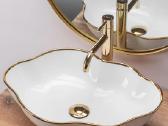 Naujas vonios praustuvas Rea Pearl Gold Edge