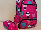 Mokyklinė kuprinė "Pink Panda" su penalu