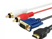 Vga, Rca, maitinimo ir kiti jungiamieji kabeliai