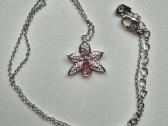 Swarovski grandinėlė su pakabuku orchidėja - nuotraukos Nr. 2