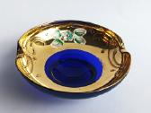 Murano vazelė ir lėkštutė kobaltas auksas Italija - nuotraukos Nr. 6
