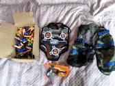 Nerf rinkinys + 150 šovinių + liemenė + skydas