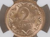 Lietuva 1936 m. 2 ct. Moneta. Ngc Ms63 Rb