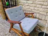 Vintažinis mid century bukmedžio fotelis - nuotraukos Nr. 25