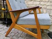 Vintažinis mid century bukmedžio fotelis - nuotraukos Nr. 27