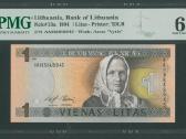 Lietuva 1 Litas 1994 Pmg 66 Epq banknotai