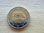 2 Eurai, eurų moneta, Latvija 2016 (karvė)