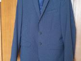 Tamsiai mėlynas kostiumas, slim fit 46 d., S-m