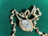 Auksinė Koljė su deimantais Au(585) Markizė 2.00ct - nuotraukos Nr. 5