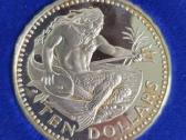Sidabras Barbadosas 10 dolerių 1977