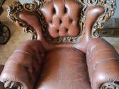 Odinė sofa ir du foteliai - nuotraukos Nr. 4