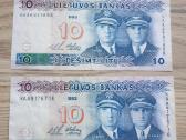 1993 metų 10 litų banknotai