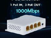 Poe splitter/switch/kartotuvas. 1gbs. 4 port - nuotraukos Nr. 2