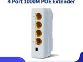 Poe splitter/switch/kartotuvas. 1gbs. 4 port