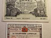 2 vnt Loterijos bilietų Lietuva 1934 ir TSRS 1931