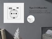 Sieninis lizdas su Usb prievadais +C tipo 220v