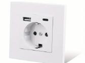 Sieninis lizdas su Usb prievadais +C tipo 220v - nuotraukos Nr. 3
