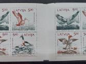 Latvija 1992 paukščiai,švarus,bukletas,michel 340-
