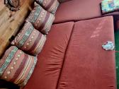 Kampinė miegama sofa su pintais porankiais - nuotraukos Nr. 4