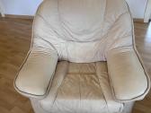 Odinė sofa su foteliais - nuotraukos Nr. 3