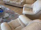Odinė sofa su foteliais - nuotraukos Nr. 5