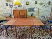 Vintažinis mid century tikmedžio valgomojo stalas