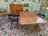 Vintažinis mid century tikmedžio valgomojo stalas - nuotraukos Nr. 27
