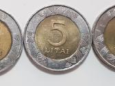 Litai monetos 5lt 2lt 1lt