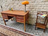 Vintažinis mid century tikmedžio rašomojo stalas - nuotraukos Nr. 3