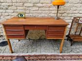 Vintažinis mid century tikmedžio rašomojo stalas - nuotraukos Nr. 7