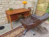 Vintažinis mid century tikmedžio rašomojo stalas - nuotraukos Nr. 12