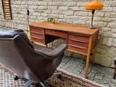 Vintažinis mid century tikmedžio rašomojo stalas - nuotraukos Nr. 15
