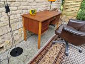 Vintažinis mid century tikmedžio rašomojo stalas - nuotraukos Nr. 18