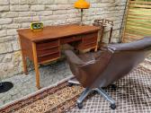Vintažinis mid century tikmedžio rašomojo stalas - nuotraukos Nr. 21