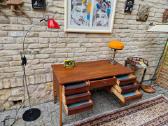 Vintažinis mid century tikmedžio rašomojo stalas - nuotraukos Nr. 28