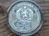 1990m. Bulgarijos 25 levai. Didelė sidabro moneta - nuotraukos Nr. 2