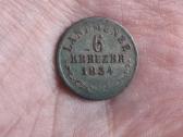 Sachsen - Meiningen 6 kreuzer 1834 sidabras