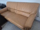 Kokybiška, pilnai natūralios odos sofa