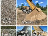 Birios medžiagos Smėlis Žvirgždas, Skalda, Atsijos