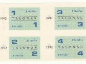 Maisto talonai 1992 birželis
