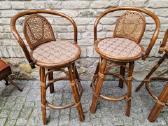 Vintažinės mid century ratango baro kėdės